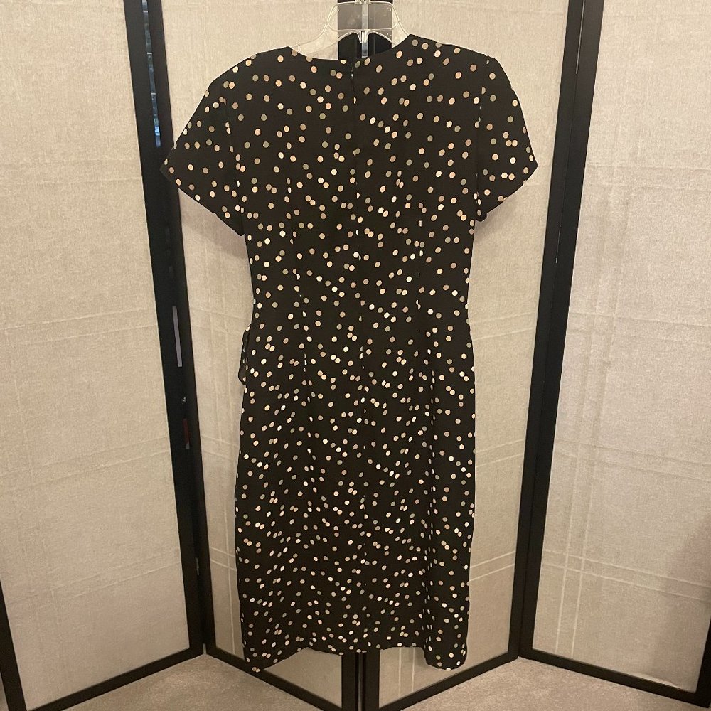 Coldwater Creek Petite Black Tie Front Wrap Dress With Polka Dots - Picture 5 of 5